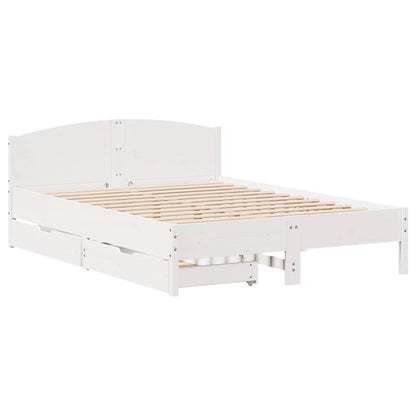 Letto senza Materasso Bianco 150x200 cm Legno Massello di Pino | homemem39