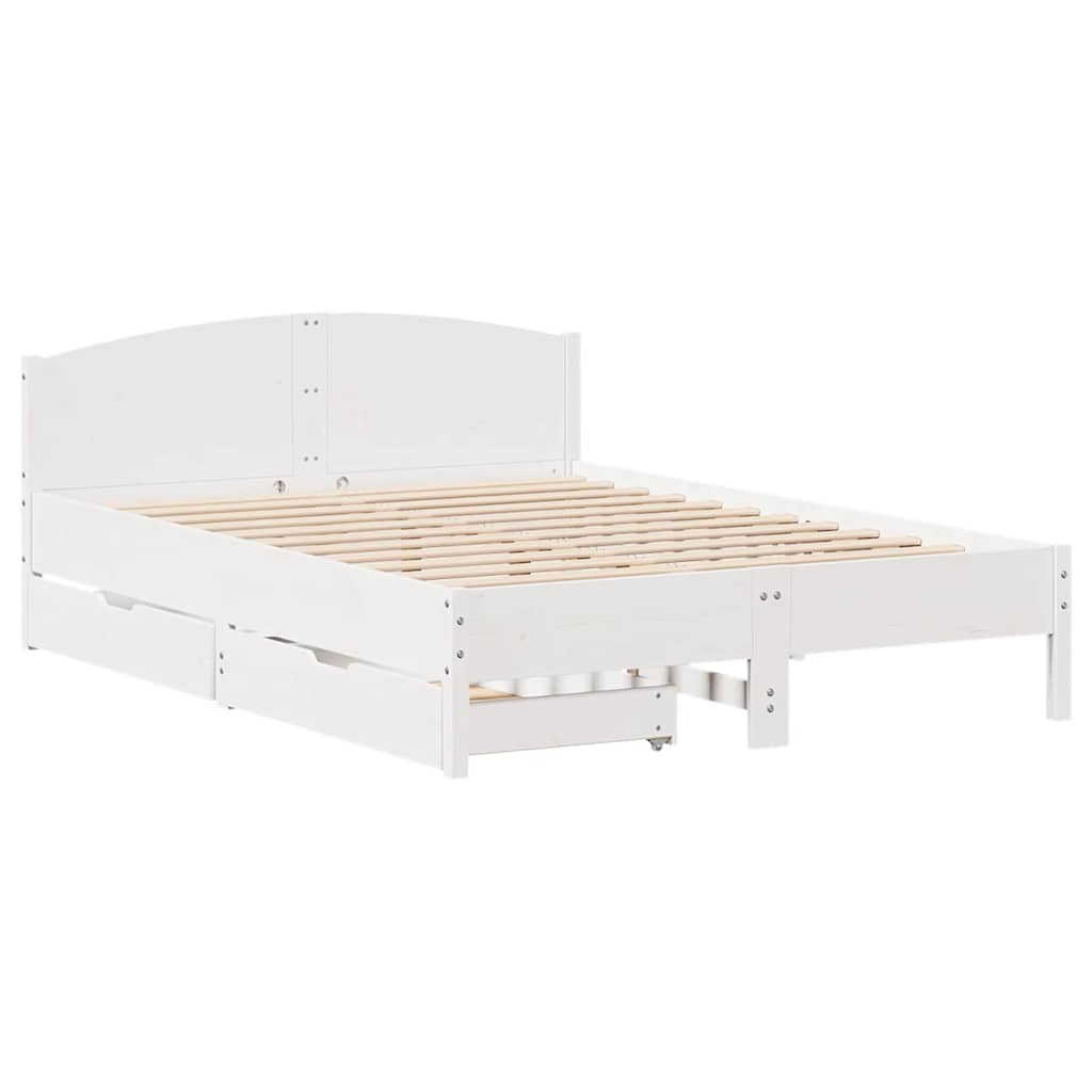 Letto senza Materasso Bianco 120x200 cm Legno Massello di Pino - homemem39