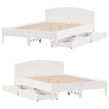 Letto senza Materasso Bianco 120x200 cm Legno Massello di Pino - homemem39