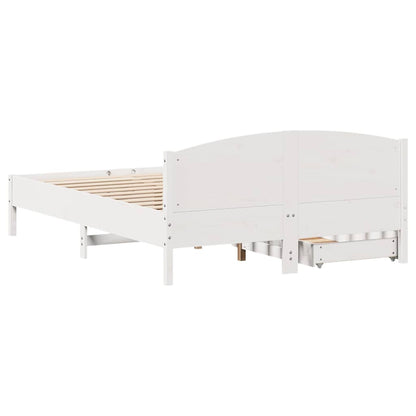 Letto senza Materasso Bianco 140x190 cm Legno Massello di Pino - homemem39