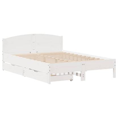Letto senza Materasso Bianco 135x190 cm Legno Massello di Pino | homemem39