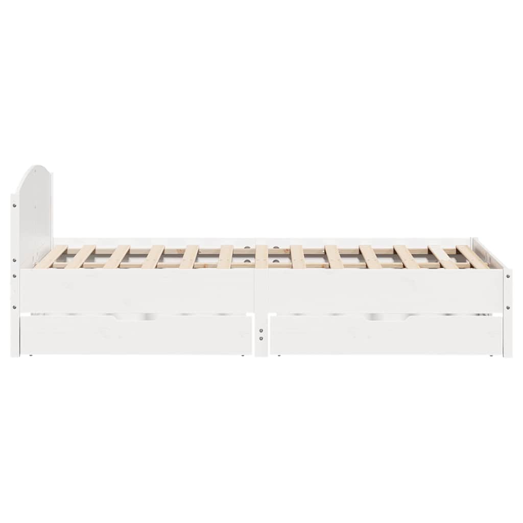 Letto senza Materasso Bianco 135x190 cm Legno Massello di Pino | homemem39