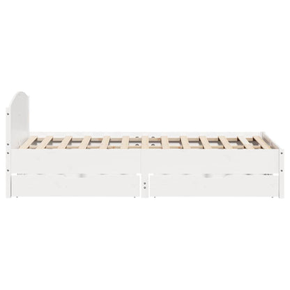 Letto senza Materasso Bianco 135x190 cm Legno Massello di Pino | homemem39