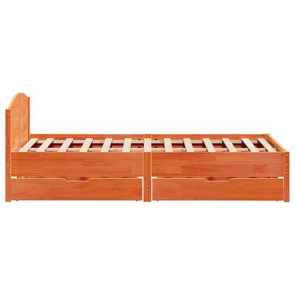 Letto senza Materasso Marrone Cera 120x190 cm in Legno di Pino | homemem39