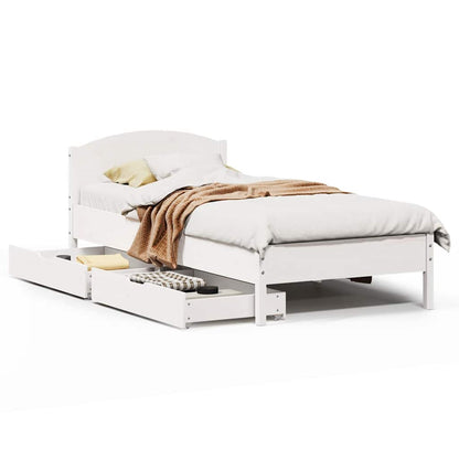 Letto senza Materasso Bianco 90x200 cm Legno Massello di Pino - homemem39