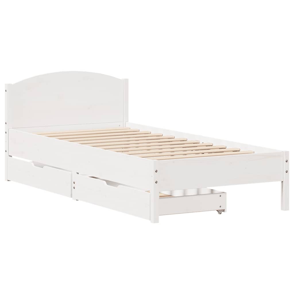 Letto senza Materasso Bianco 90x200 cm Legno Massello di Pino - homemem39