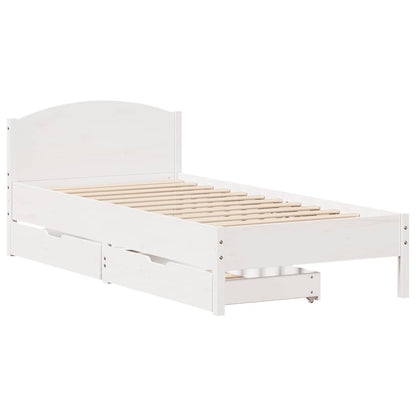 Letto senza Materasso Bianco 90x200 cm Legno Massello di Pino - homemem39