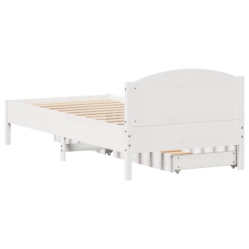 Letto senza Materasso Bianco 90x200 cm Legno Massello di Pino - homemem39