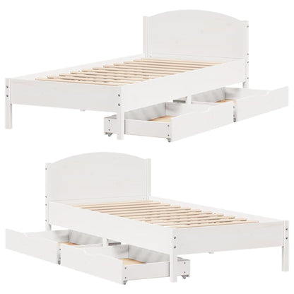 Letto senza Materasso Bianco 90x200 cm Legno Massello di Pino - homemem39