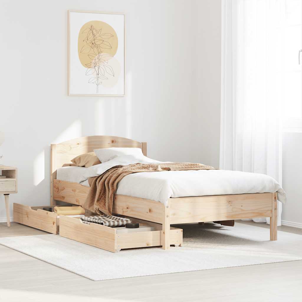Letto senza Materasso 75x190 cm in Legno Massello Pino