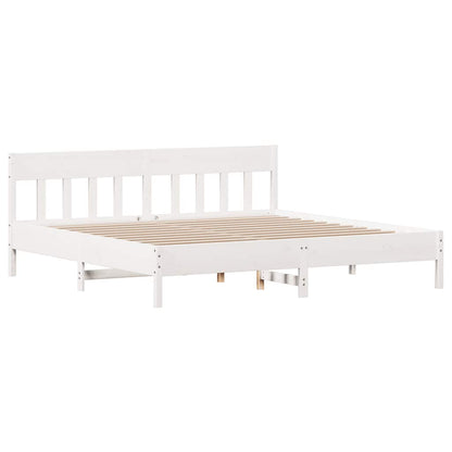 Giroletto senza Materasso Bianco 200x200 cm Legno Massello Pino | homemem39