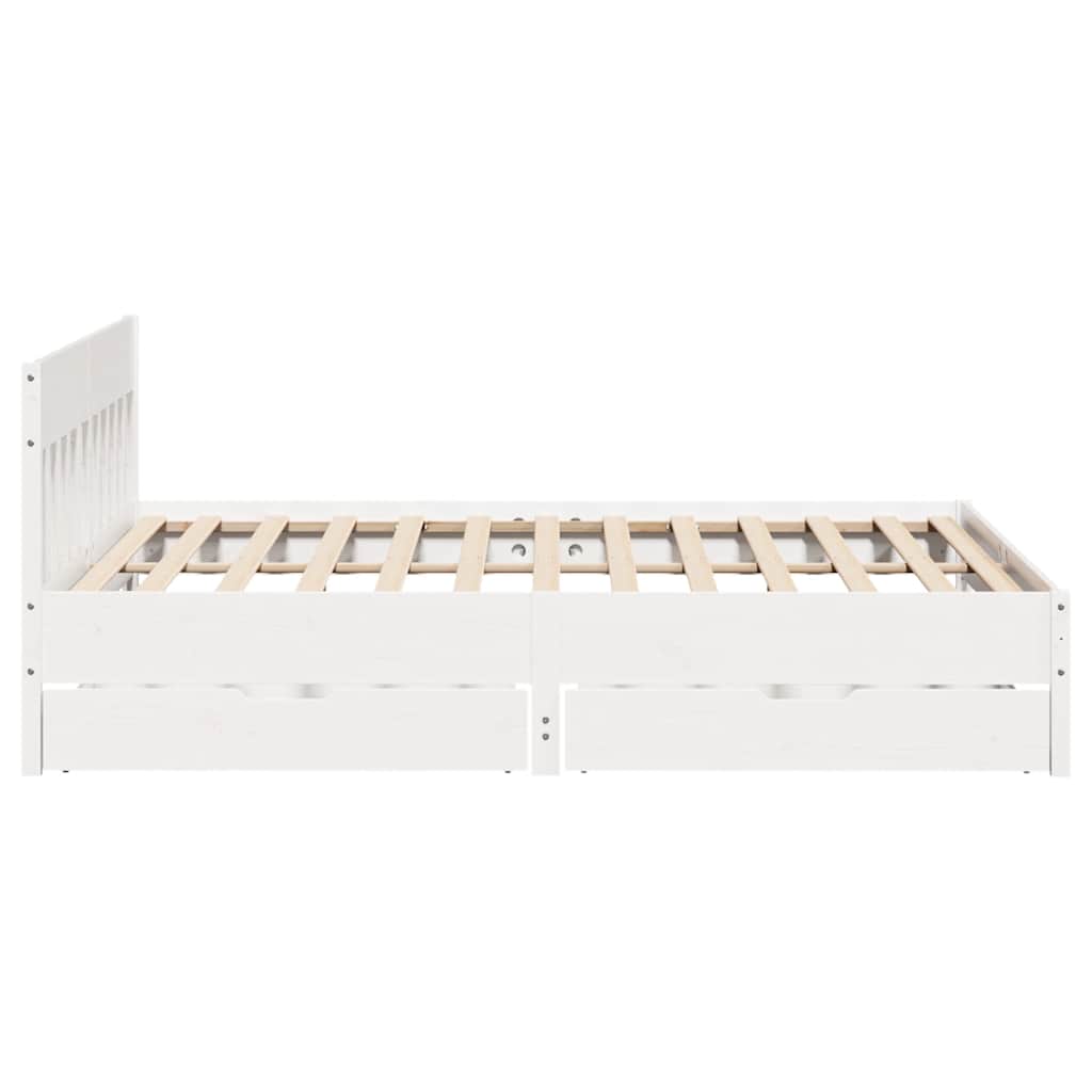 Giroletto senza Materasso Bianco 200x200 cm Legno Massello Pino | homemem39