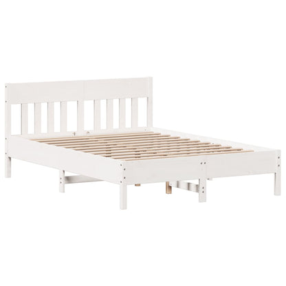 Letto senza Materasso Bianco 140x200 cm Legno Massello di Pino