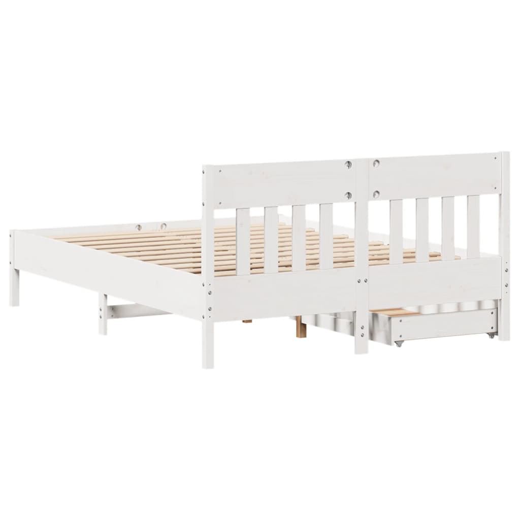 Letto senza Materasso Bianco 140x200 cm Legno Massello di Pino