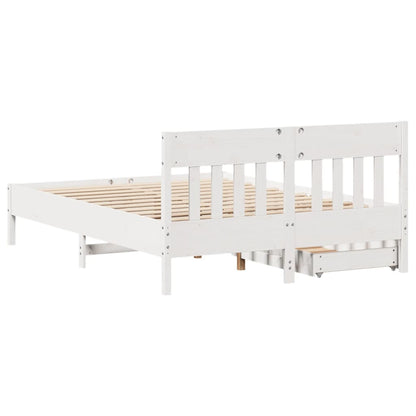 Letto senza Materasso Bianco 140x200 cm Legno Massello di Pino