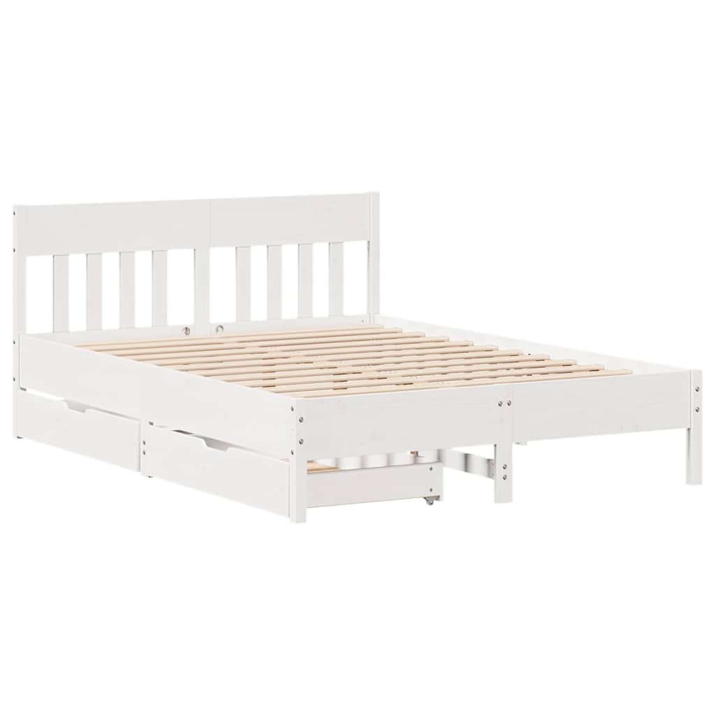 Letto senza Materasso Bianco 120x200 cm Legno Massello di Pino | homemem39