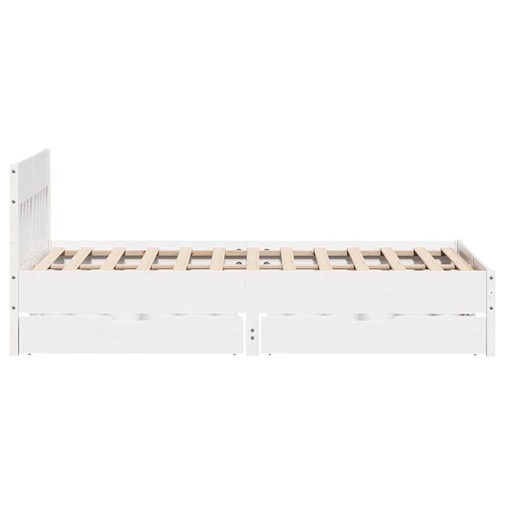 Letto senza Materasso Bianco 120x200 cm Legno Massello di Pino | homemem39