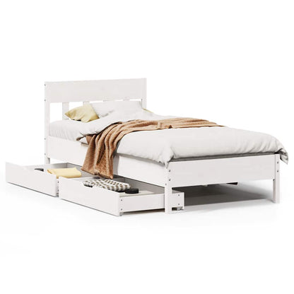Letto senza Materasso Bianco 90x200 cm Legno Massello di Pino - homemem39