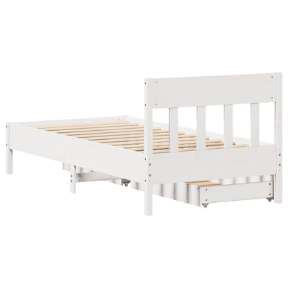 Letto senza Materasso Bianco 90x200 cm Legno Massello di Pino - homemem39