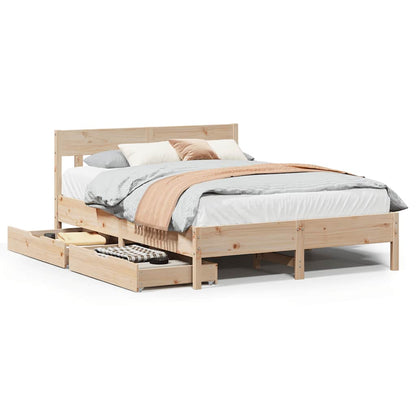 Letto senza Materasso 140x190 cm in Legno Massello di Pino | homemem39