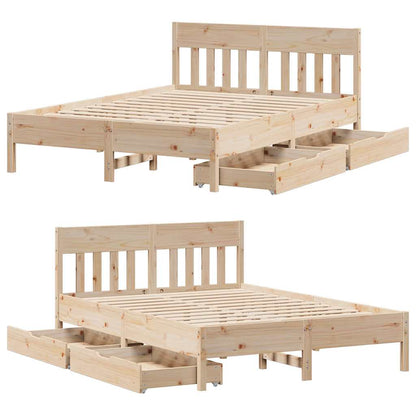 Letto senza Materasso 140x190 cm in Legno Massello di Pino | homemem39