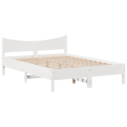 Giroletto con Cassetti Bianco 140x190 cm Legno Massello di Pino | homemem39