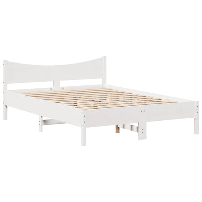Giroletto con Cassetti Bianco 135x190 cm Legno Massello di Pino | homemem39