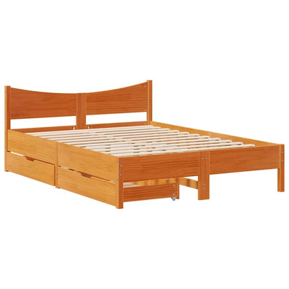 Giroletto Cassetti Marrone Cera 120x190 cm Legno Massello Pino | homemem39