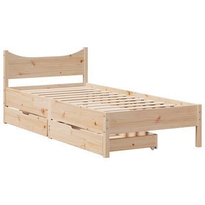 Giroletto con Cassetti 75x190 cm in Legno Massello di Pino | homemem39