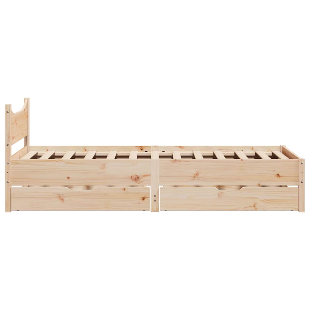 Giroletto con Cassetti 75x190 cm in Legno Massello di Pino | homemem39