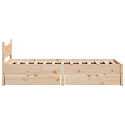 Giroletto con Cassetti 75x190 cm in Legno Massello di Pino | homemem39