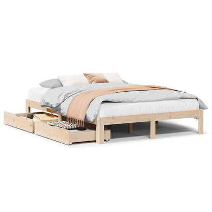 Giroletto con Cassetti 140x190 cm in Legno Massello di Pino | homemem39