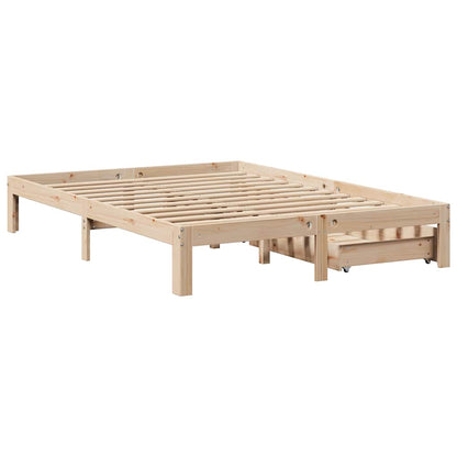 Giroletto con Cassetti 140x190 cm in Legno Massello di Pino | homemem39