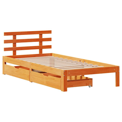 Giroletto Cassetti Marrone Cera 100x200 cm Legno Massello Pino | homemem39