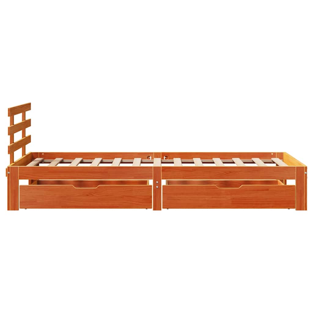 Giroletto Cassetti Marrone Cera 100x200 cm Legno Massello Pino | homemem39