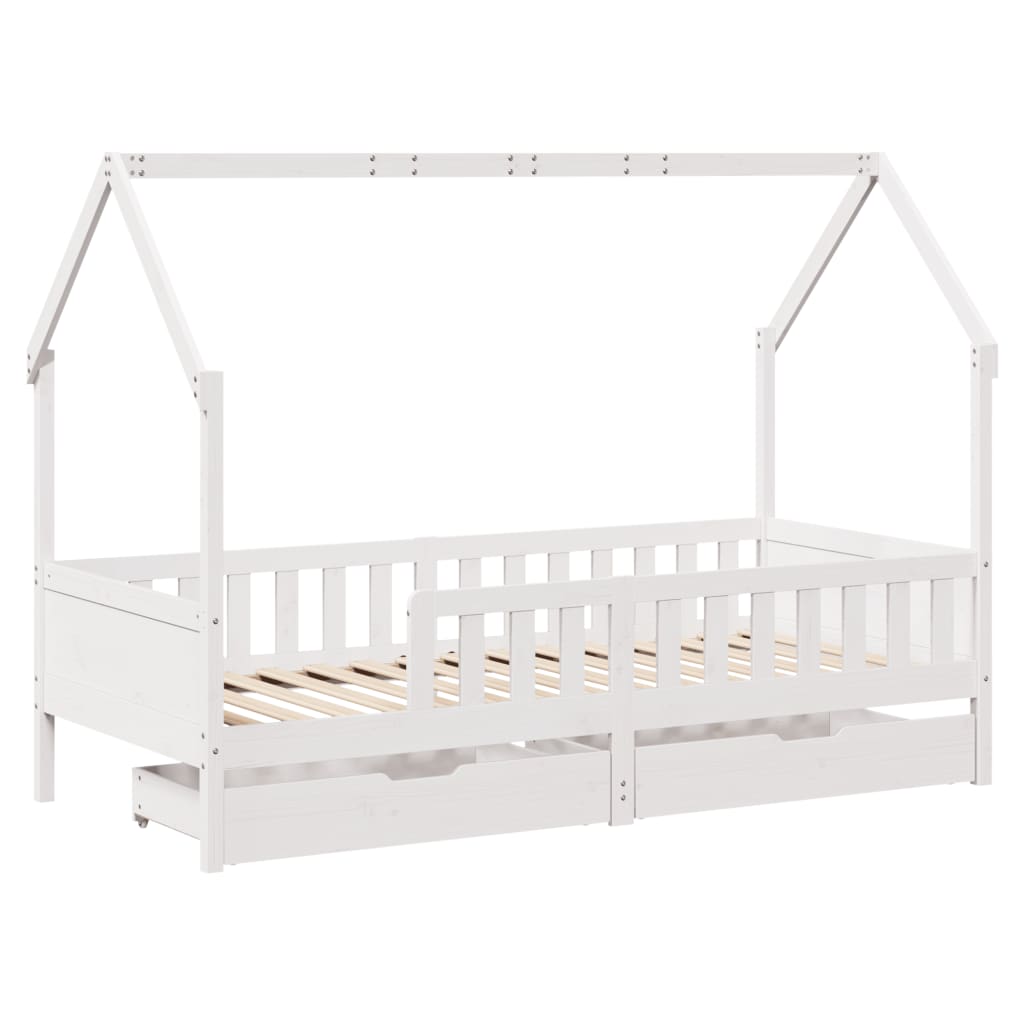 Giroletto Bambini con Cassetti 90x200 cm Legno Massello di Pino