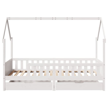 Giroletto Bambini con Cassetti 90x200 cm Legno Massello di Pino