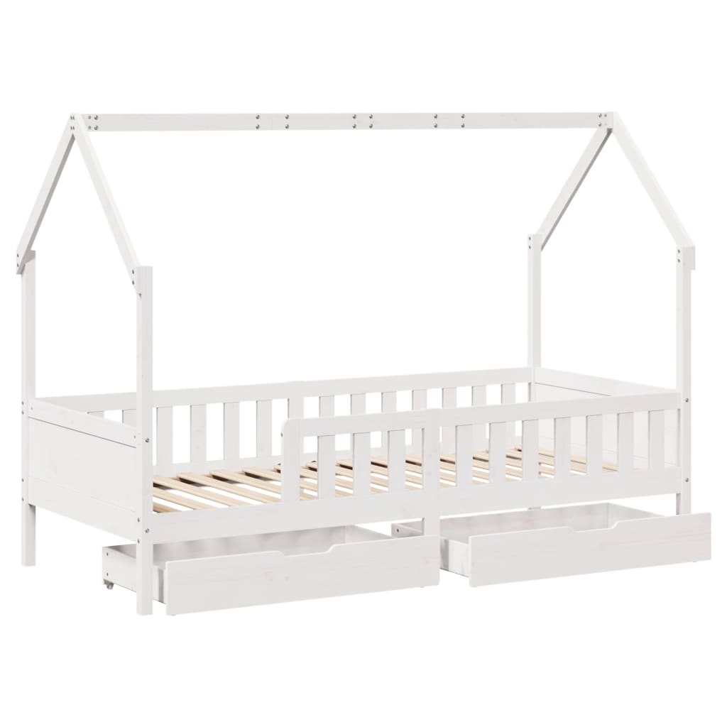 Giroletto Bambini con Cassetti 90x200 cm Legno Massello di Pino