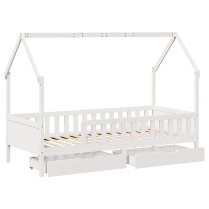 Giroletto Bambini con Cassetti 90x200 cm Legno Massello di Pino