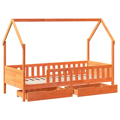 Giroletto Bambini con Cassetti 90x200 cm Legno Massello di Pino