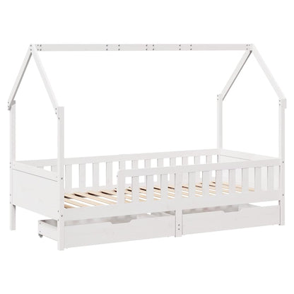 Giroletto Bambini con Cassetti 80x200 cm Legno Massello di Pino - homemem39