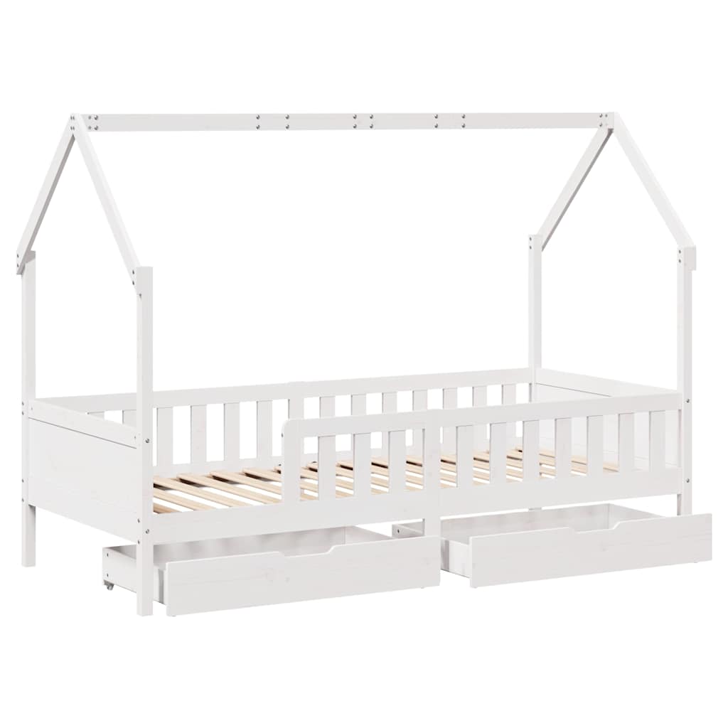 Giroletto Bambini con Cassetti 80x200 cm Legno Massello di Pino - homemem39