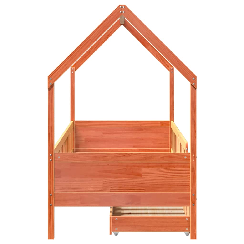 Giroletto Bambini con Cassetti 80x200 cm Legno Massello di Pino