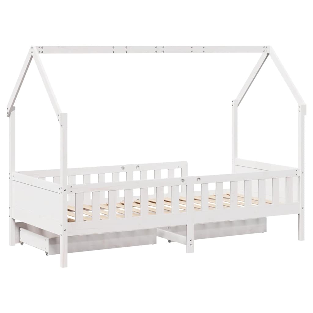 Giroletto per Bambini con Cassetti 90x190cm Legno Massello Pino - homemem39
