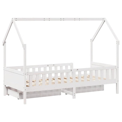 Giroletto per Bambini con Cassetti 90x190cm Legno Massello Pino - homemem39