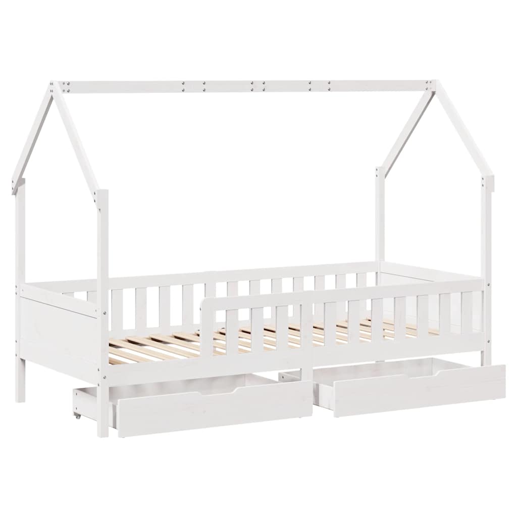 Giroletto per Bambini con Cassetti 90x190cm Legno Massello Pino - homemem39