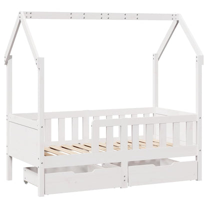 Giroletto per Bambini con Cassetti 80x170cm Legno Massello Pino - homemem39