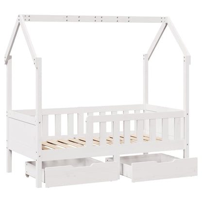 Giroletto per Bambini con Cassetti 80x170cm Legno Massello Pino - homemem39