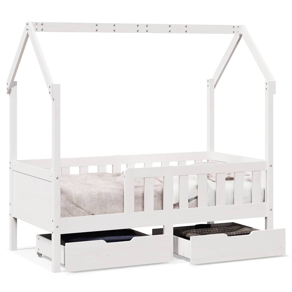 Giroletto Bambini con Cassetti 70x140 cm Legno Massello di Pino | homemem39