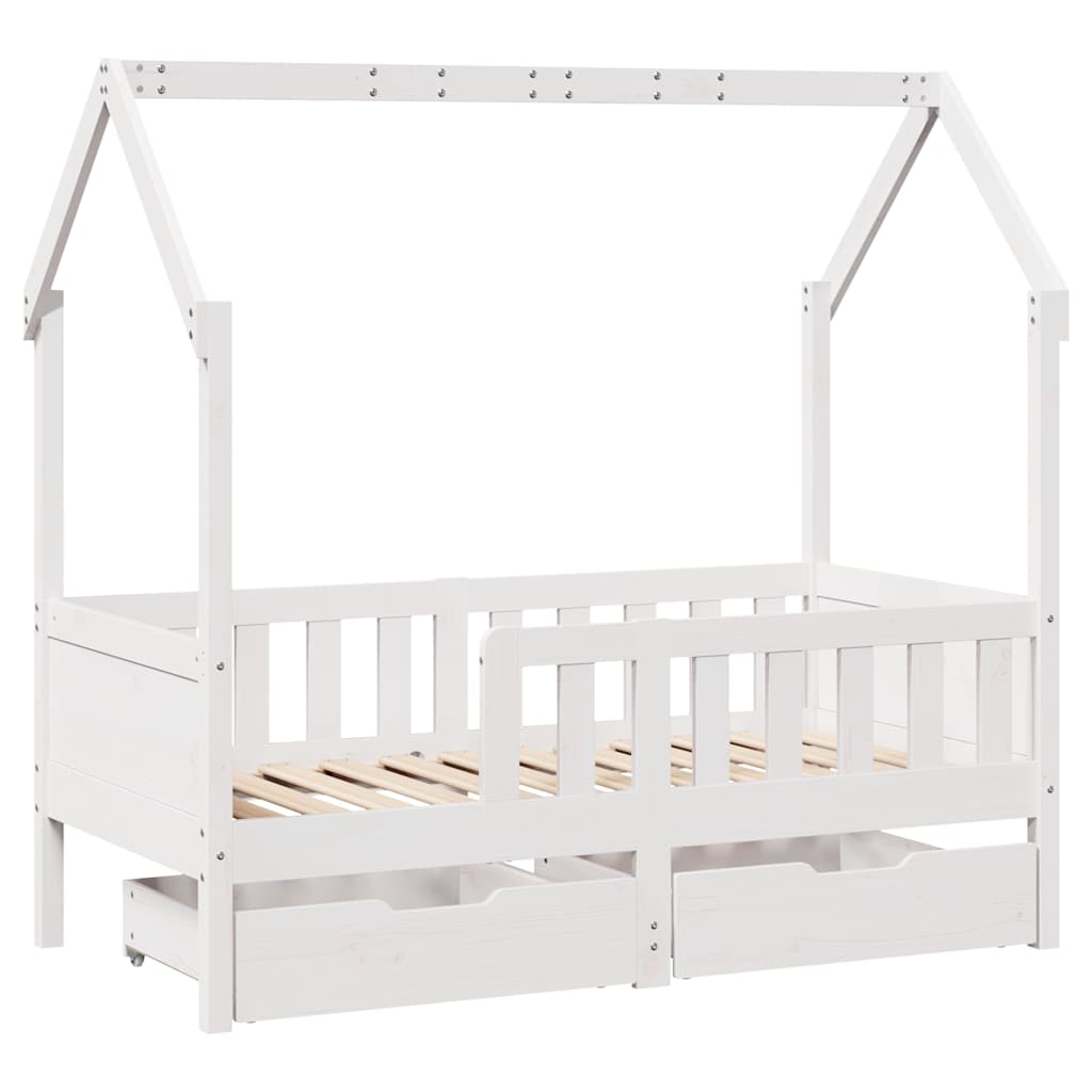 Giroletto Bambini con Cassetti 70x140 cm Legno Massello di Pino | homemem39